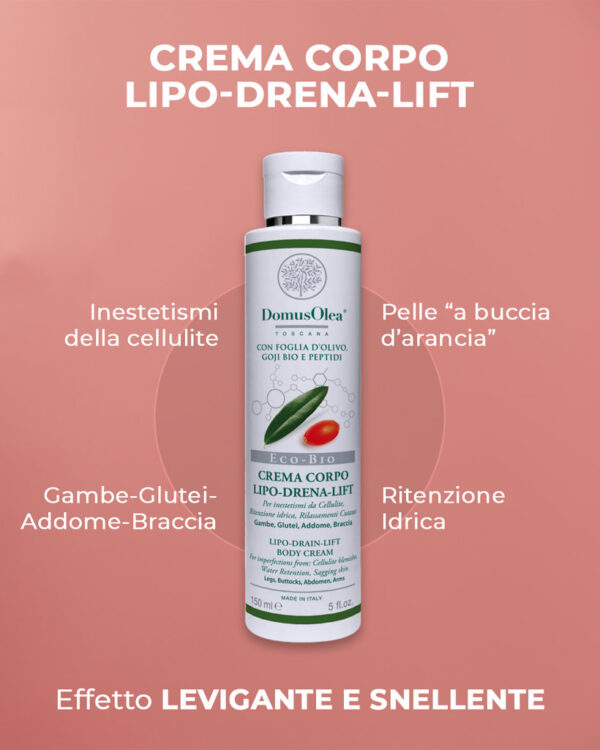Domus Olea Toscana Crema Corpo Lipo Drena Lift Zpevňující krém na tělo s drenážním účinkem 2