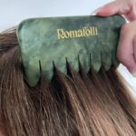 Jade Hair Growth Scalp Comb Nefritový hřeben pro růst vlasů Gua Sha Jade Crystal 3