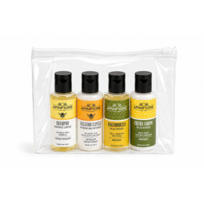 Kit da Viaggio Apinfiore 4 essenziali in pochette da viaggio Cestovní sada Apinfiore 4 nezbytné produkty v cestovní kosmetické taštičce_